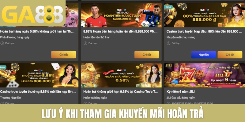Lưu ý khi tham gia khuyến mãi hoàn trả